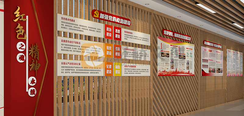 黨建展館分為幾部分內容？